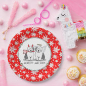 Naughty & Nice Old English Sheepdogs (grijs 1) Papieren Bordje (Feest)