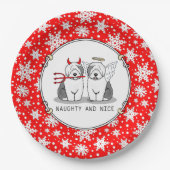 Naughty & Nice Old English Sheepdogs (grijs 1) Papieren Bordje (Voorkant)