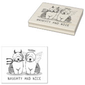 Naughty & Nice Old English Sheepdogs (grijs 1) Rubberstempel (Gestempeld)