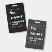 Naughty Nice Participation Ribbon Medal Funny Badge (Voor- en achterkant)