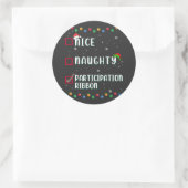 Naughty Nice Participation Ribbon Medal Funny Ronde Sticker (Tas)