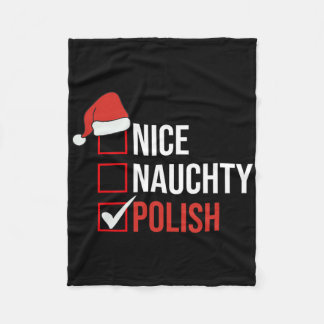 Naughty Nice Polish Funny Poland Christmas Santa G Fleece Deken
