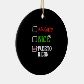 Naughty Nice Puertorican Santa Holiday Sweet Keramisch Ornament (Rechts)
