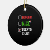 Naughty Nice Puertorican Santa Holiday Sweet Keramisch Ornament (Links)