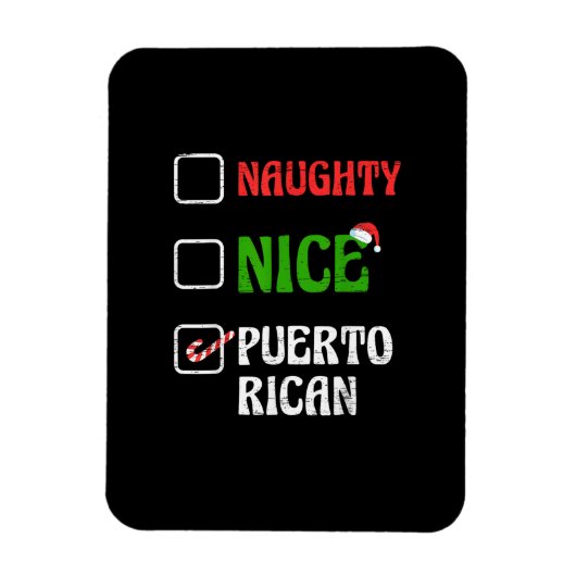 Naughty Nice Puertorican Santa Holiday Sweet  Magneet (Verticaal)