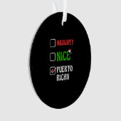 Naughty Nice Puertorican Santa Holiday Sweet Ornament (voorkant)