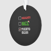 Naughty Nice Puertorican Santa Holiday Sweet Ornament (voorkant)