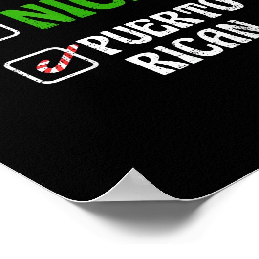 Naughty Nice Puertorican Santa Holiday Sweet  Poster (Hoek)