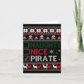 Naughty Nice Rate Funny Christmas Checklist Ugly T Kaart (Voorkant)