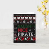 Naughty Nice Rate Funny Christmas Checklist Ugly T Kaart (Gele Bloem)