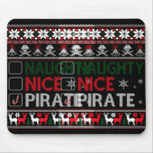 Naughty Nice Rate Funny Christmas Checklist Ugly T Muismat (Voorkant)