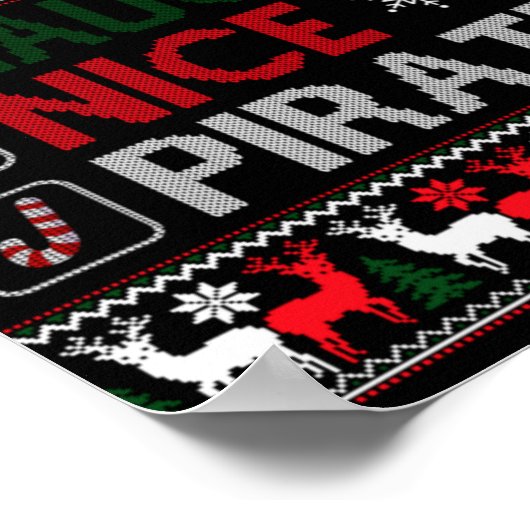 Naughty Nice Rate Funny Christmas Checklist Ugly T Poster (Hoek)