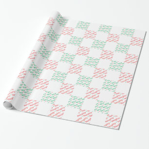 Naughty Nice Red Green-kersttoetsenbord Cadeaupapier