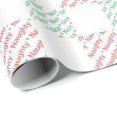 Naughty Nice Red Green-kersttoetsenbord Cadeaupapier (Rol Hoek)