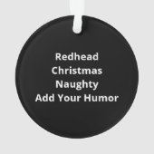 Naughty Nice Redhead Christmas Funny Holiday Ornament (achterkant)