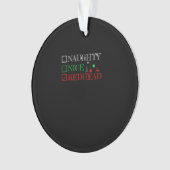 Naughty Nice Redhead Christmas Funny Holiday Ornament (voorkant)