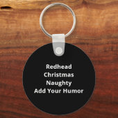 Naughty Nice Redhead Christmas Funny Holiday Sleutelhanger (Achterkant)