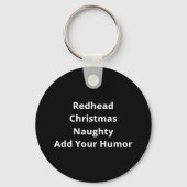 Naughty Nice Redhead Christmas Funny Holiday Sleutelhanger (Achterkant)