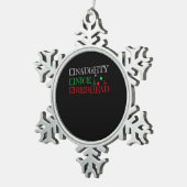 Naughty Nice Redhead Christmas Funny Holiday  Tin Sneeuwvlok Ornament (Rechts)