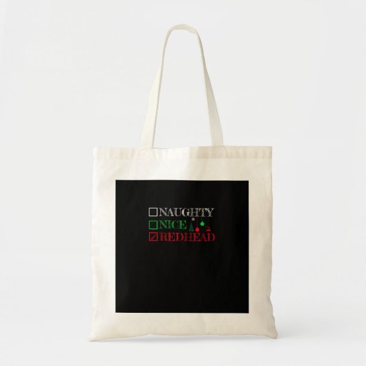 Naughty Nice Redhead Christmas Funny Holiday Tote Bag (Voorkant)