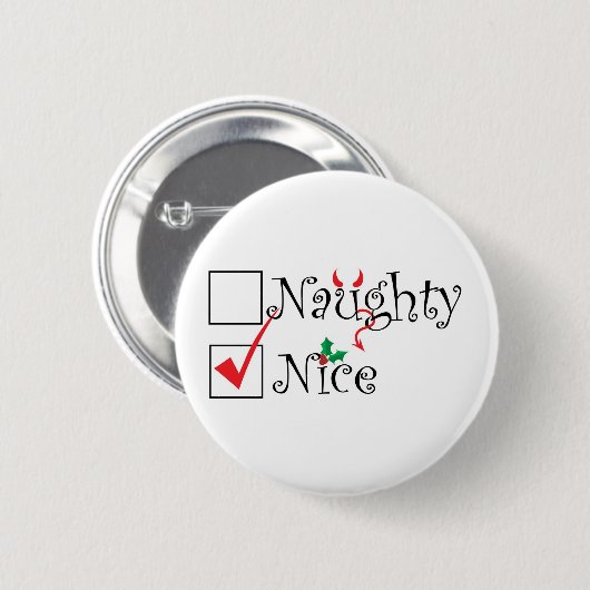 Naughty Nice Ronde Button 5,7 Cm (Voorkant /achterkant)