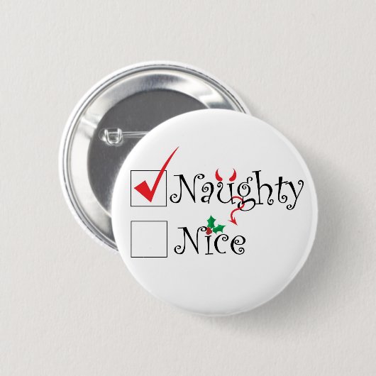 Naughty Nice Ronde Button 5,7 Cm (Voorkant /achterkant)