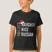 Naughty Nice Russian Shirt Santa Funny Russia Chri (Voorkant)