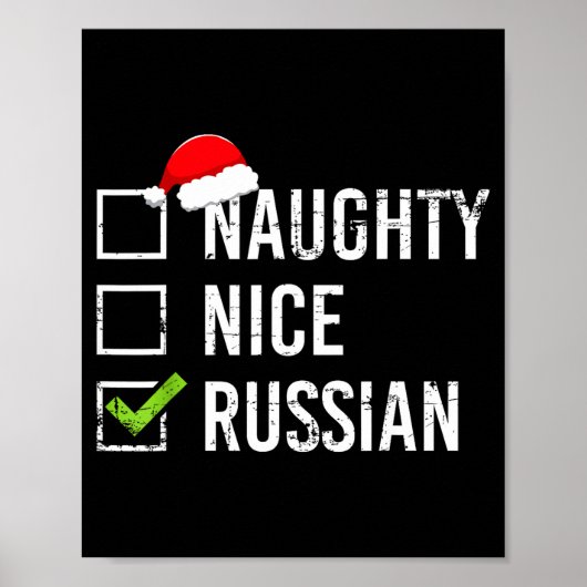 Naughty Nice Russian Shirt Santa Funny Russia Chri Poster (Voorkant)