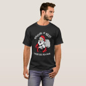 Naughty Nice Santa Claus X-Mas Humor Funny Christm T-shirt (Voorkant volledig)