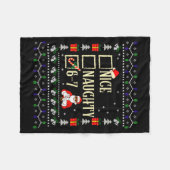 Naughty Nice Six Seven Kids Ugly Christmas Sweater Fleece Deken (Voorkant (Horizontaal))
