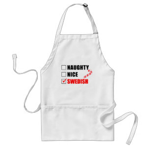Naughty Nice Swedish KerstDesign Adult Apron Standaard Schort
