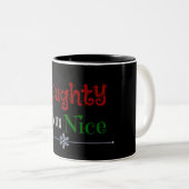 Naughty Nice Tweekleurige Koffiemok (Voorkant rechts)