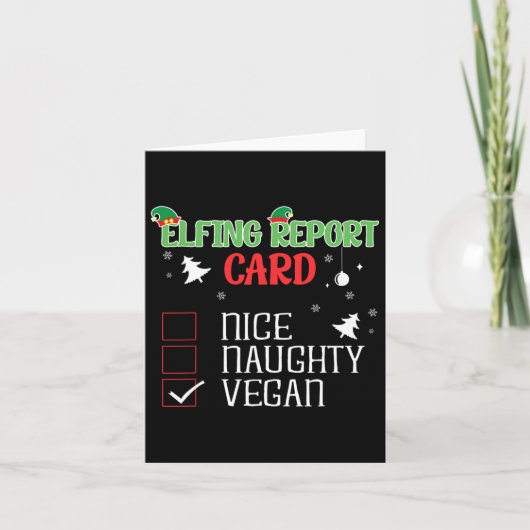 Naughty Nice Vegan Report Kaart bijpassende kerst (Voorkant)