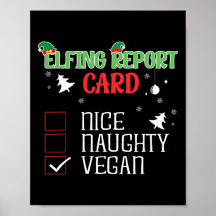 Naughty Nice Vegan Report Kaart bijpassende kerst Poster