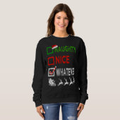 Naughty Nice Wat kerstpyjama ook is Funny Sant Trui (Voorkant volledig)