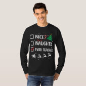 Naughty Nice Wiskunde leraar Kerstmis Funny Santa T-shirt (Voorkant volledig)
