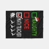 Naughty Nice Wiskunde leraar kerstpyjamas Funny Fleece Deken (Voorkant (Horizontaal))