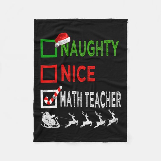 Naughty Nice Wiskunde leraar kerstpyjamas Funny Fleece Deken (Voorkant)