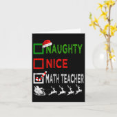 Naughty Nice Wiskunde leraar kerstpyjamas Funny Kaart (Gele Bloem)