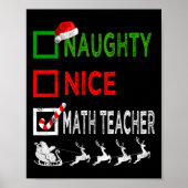 Naughty Nice Wiskunde leraar kerstpyjamas Funny Poster (Voorkant)