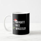 Naughty Nice Wrestler Shirt Wrestling Santa Christ Koffiemok (Links)