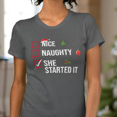 Naughty Nice, ze begon het grappige kerst T-shirt