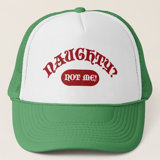 Naughty not Me Funny Holiday Kerstkerstkerstman Trucker Pet (Voorkant)