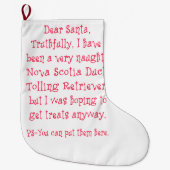 Naughty Nova Scotia Duck Tolling Retriever Grote Kerstsok (Voorkant)