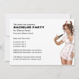 Naughty Nurse Bachelor Party nodigt uit Kaart