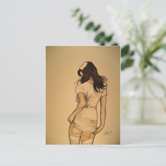 Naughty Nurse Briefkaart (Staand voorkant)