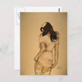 Naughty Nurse Briefkaart (Voorkant / Achterkant)