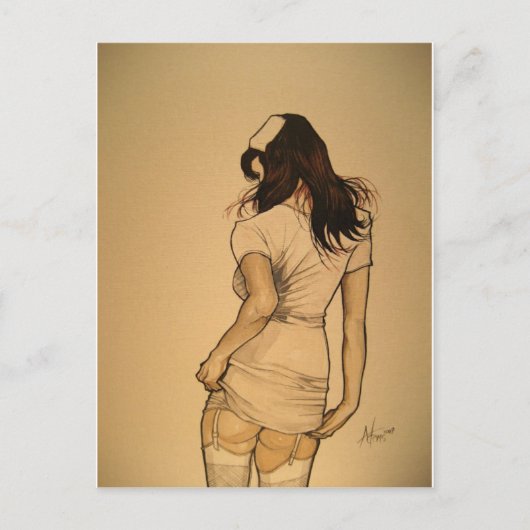 Naughty Nurse Briefkaart (Voorkant)