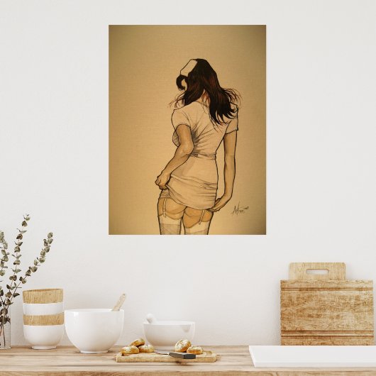 Naughty Nurse Poster (Keuken)