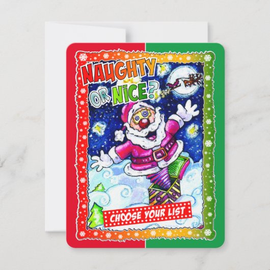 Naughty of aardig, kies uw lijst kaart (Voorkant)